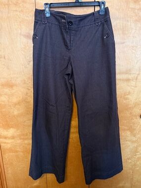 Ann Taylor LOFT Julie Cut Brown Wide Leg Trouser Stretch 
Women size 8